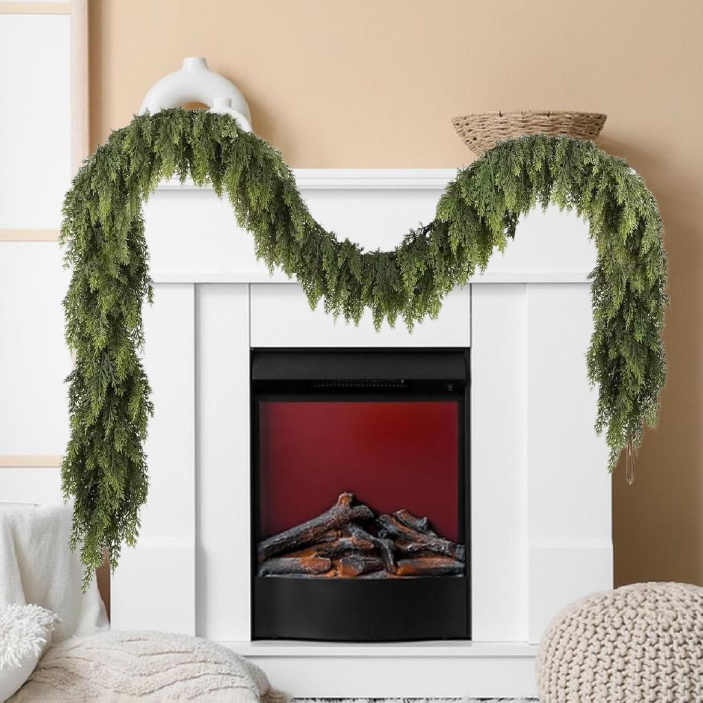 Artificial Garland Lightweight Soft Xmas Decor Christmas Decor Christmas Garland for Staircase Holiday Season Party Supplies