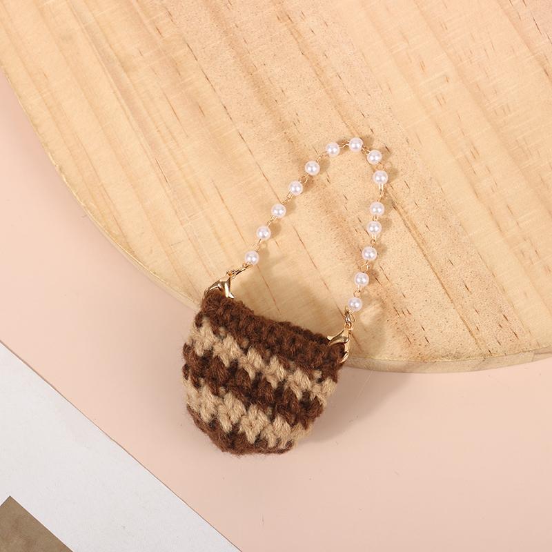 

1:12 Кукольный домик Миниатюрные Вязаные Жемчужные Полосатые Милые Сумочки Кукла Декор Аксессуары Игрушки