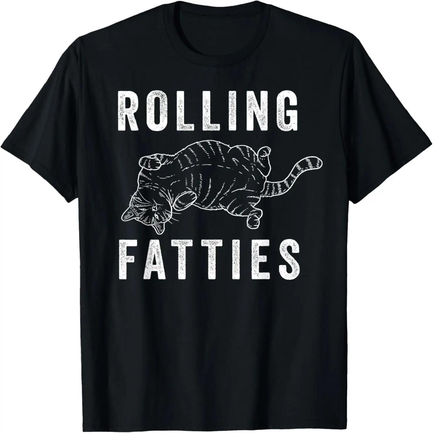 Rolling Fatties Кот-толстяк Любитель кошек Подарок Мама кошки Папа кошки Кошачья Футболка S