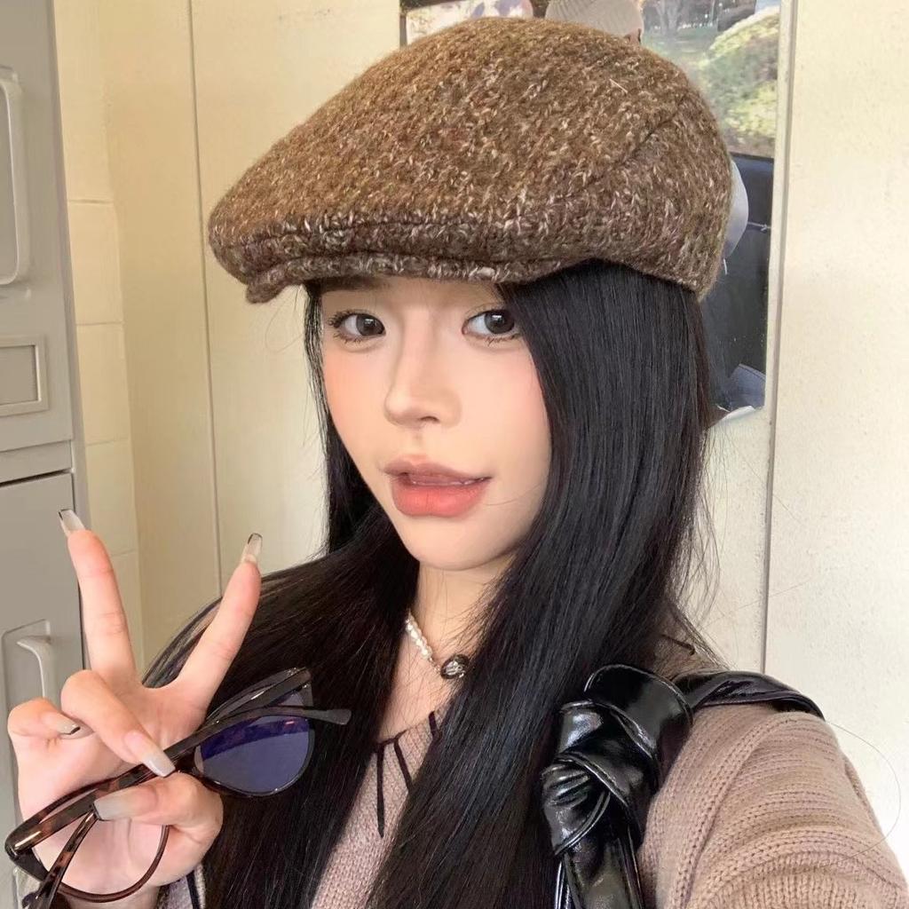 Beret Hat Autumn and Winter Niche Versatile Little Painter's Hat Hong Kong Style Literary Newsboy Hat Fashionable Retro Progressive Hat