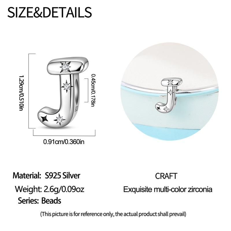 Copper Star Sun Letter J Beads Versatile Jewellery Fit Original Bracelet Necklace For Women Diy Gift