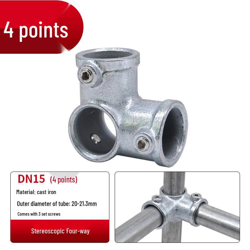 4/6-Point Galvanized Pipe Connectors: No-Weld Sunroom Shelf Couplings