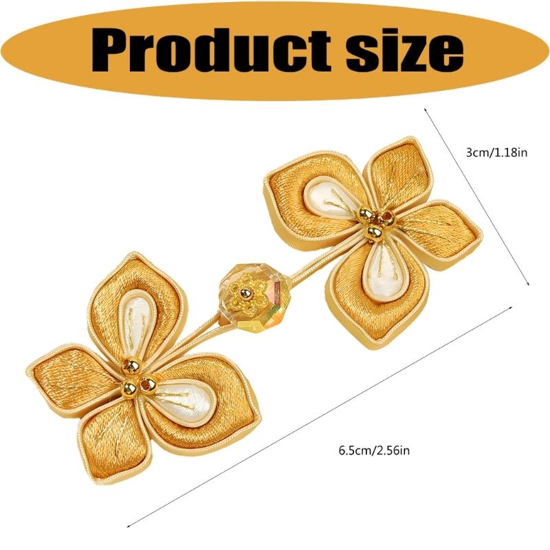 Traditional Style Sewing Trim for Apparel Finishing, Decorative Qipao Button Piece with Butterfly Shape for Dress Fronts