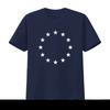 UE Unione Europea Stelle Bianche Logo Maglietta Cool Bandiera Euro Nero Cotone S 5XL vintage Lavato uomo Elasticizzato