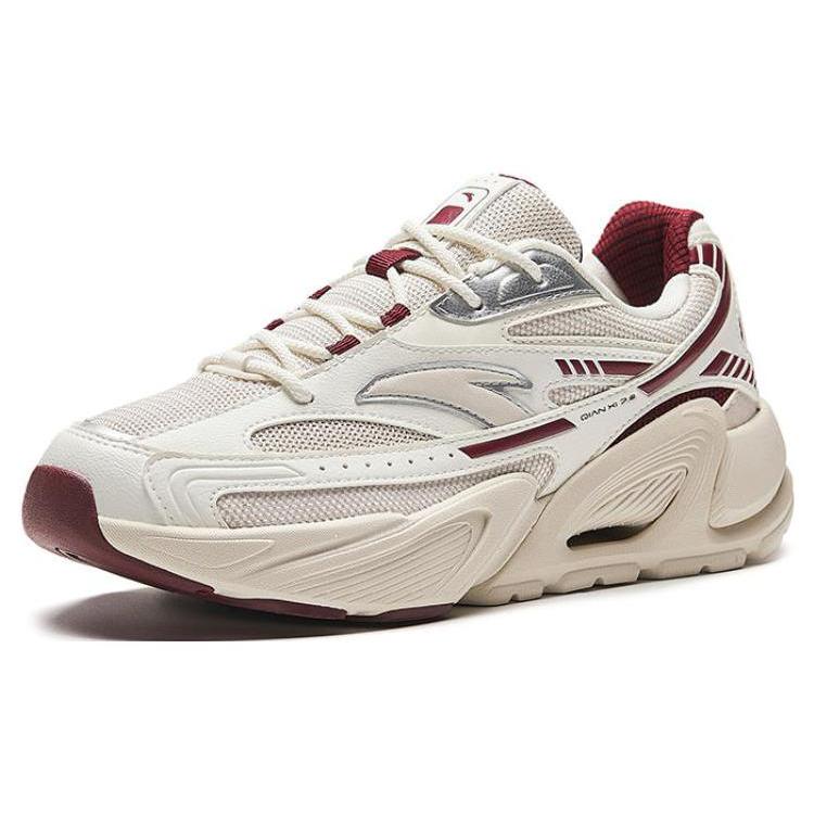 New Anta Millennium 6 Anti Slip Wear Resistant Low Top Casual Shoes Women's Beige Red 922348883-4