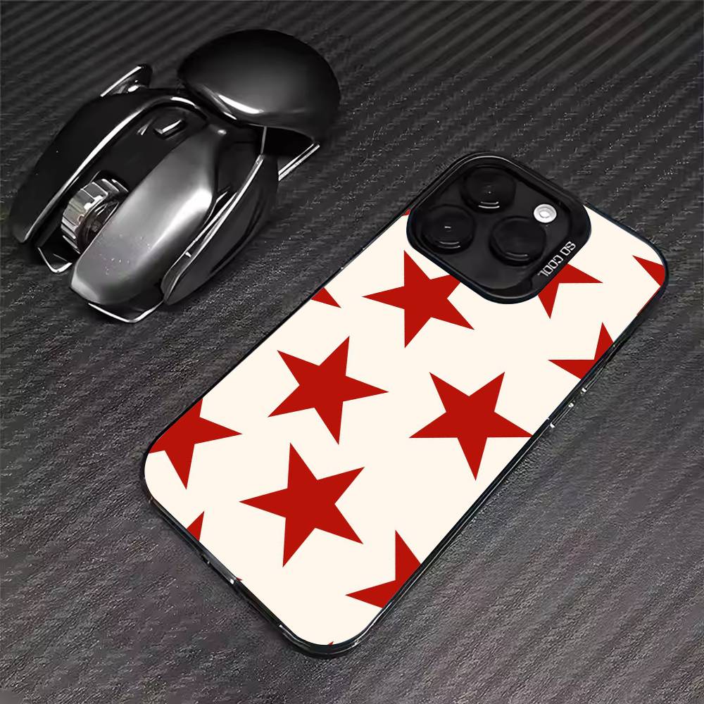 Fashion Vintage Large Stars Phone Case For iPhone 17 16 15 14 13 12 11 Pro Max XS Max 7 8 Plus Shockproof Silicone Matte Cover