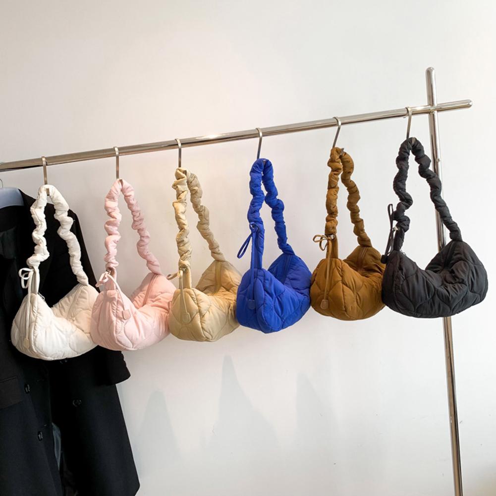 

Женская большая сумка-тоут, универсальная стеганая сумка на плечо, легкая пухлая сумка в форме полумесяца, пышная сумка через плечо, дорожная сумка