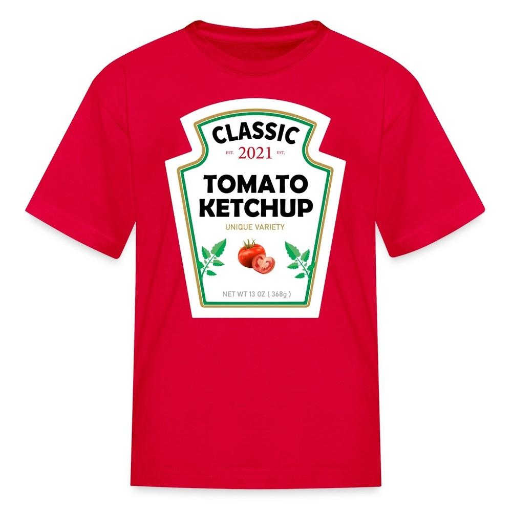 Костюм Томатного Кетчупа Смешные Костюмы для Пары Хэллоуин Детская Футболка XL