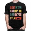 Custom Best Cat Dad Ever T Shirt for Men 100 Cotton Tshirt Leisure Tee Short Sleeve Fathers Day Gift Tshirts Clothing