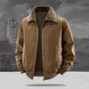 Men's Plus Velvet Double-Sided Lambswool Jacket - Large Size, Winter Warmth Coat