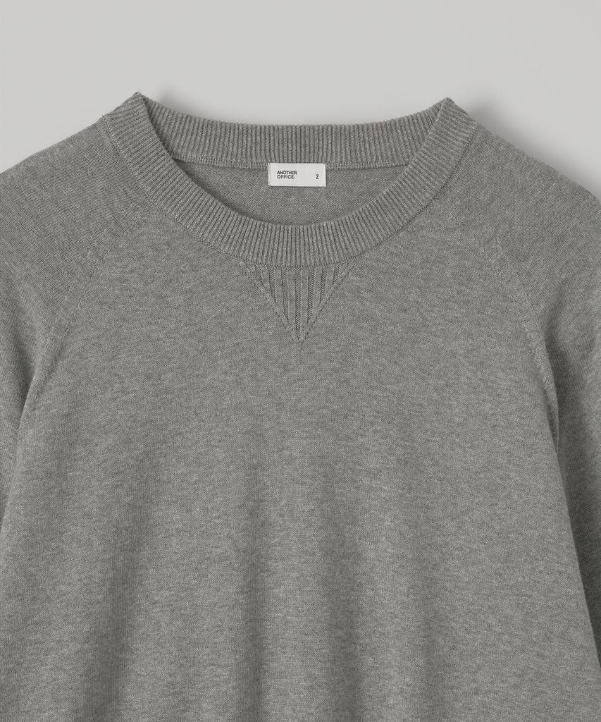 ANOTHER OFFICE Whole Garment Crew-Neck Knit (Heather Gray)