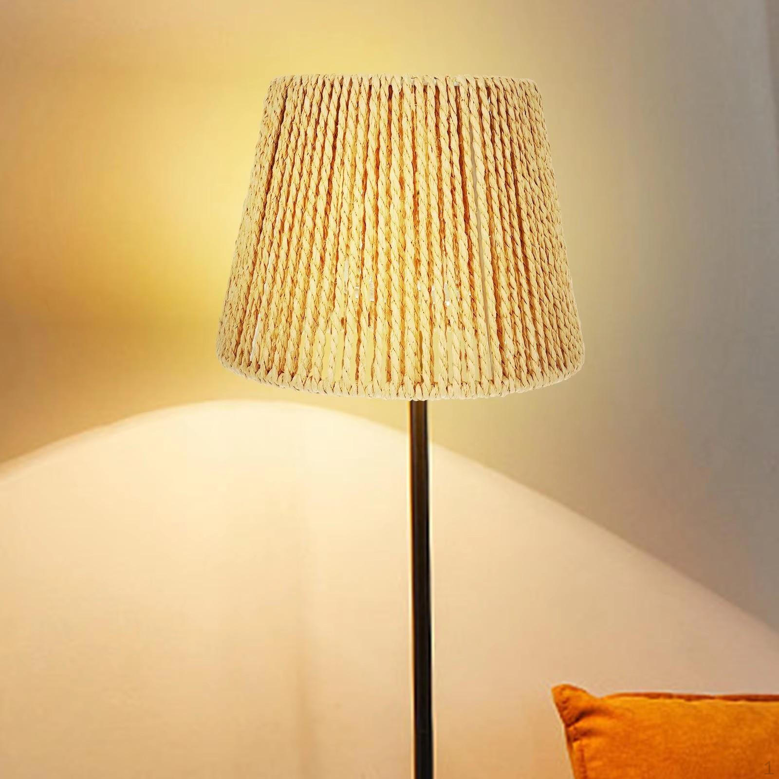 

Woven Pendant Lamp Shade Chandelier Light Cover Decor Rustic Hanging for Farmhouse Cafe