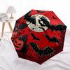 Halloween Mondlicht Nacht Fledermaus Kürbis Dekorativer AufkleberRegenschirm, Tragbarer 3-fach Regenschirm für Damen & Herren, Weihnachtsgeschenk ES326