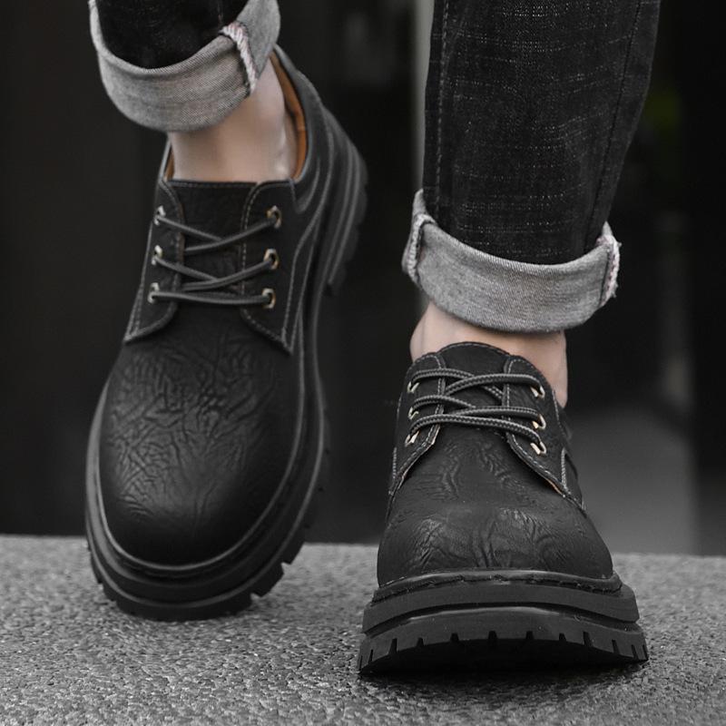 Niedrig geschnittene Martin-Stiefel Herren neue Herbst- und Wintermodelle, Outdoor-Freizeitschuhe Herren Schnürschuhe Herren Rindsleder Arbeitsschuhe