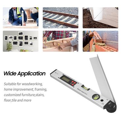 16-Zoll-225-Grad-LCD-Winkelmesser mit digitaler Winkelwaage und horizontaler vertikaler Wasserwaage