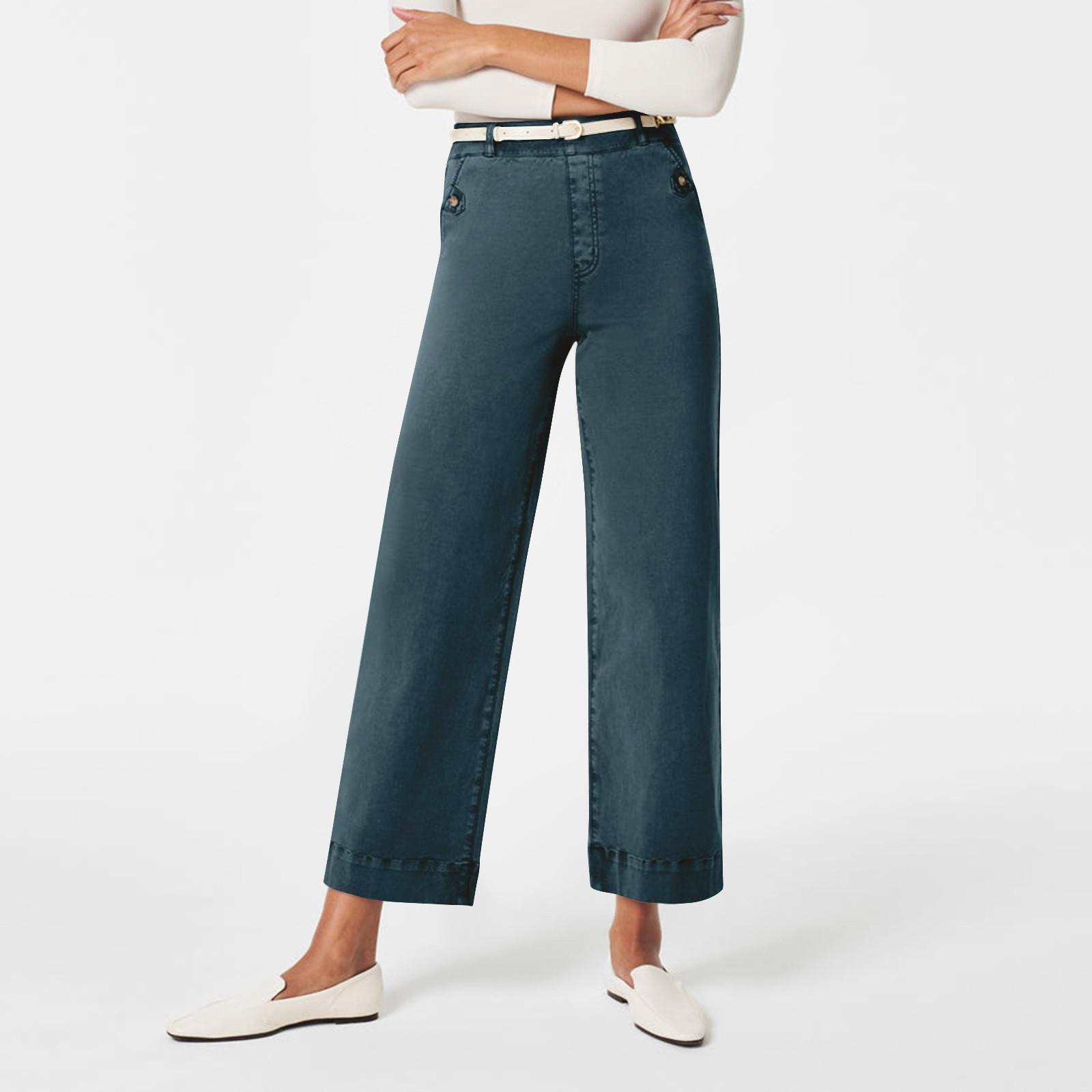 

Широкие брюки для женщин, брюки для йоги, спортивные штаны с высокой талией и карманами, эластичные брюки, удобные спортивные спортивные штаны для тренировок XXL тёмно-синий