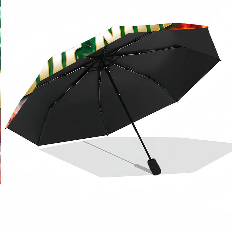 8 Rib Auto Folding Umbrella Rapid Wien FC Print Custom Name Text Portable Rain Gear