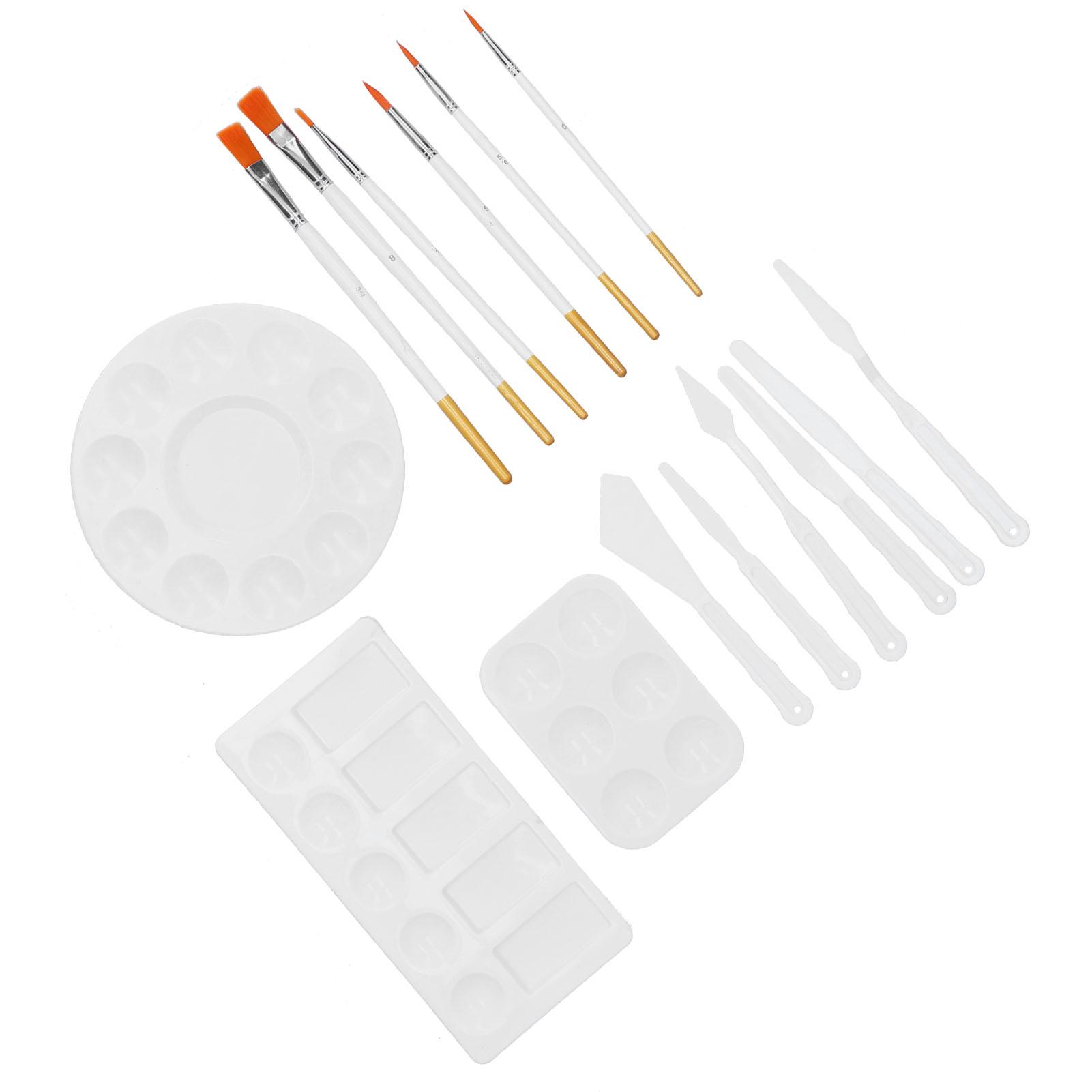 Набор подносов для масляной живописи 3 подноса, мастихины, набор кистей для акриловой, акварельной живописи