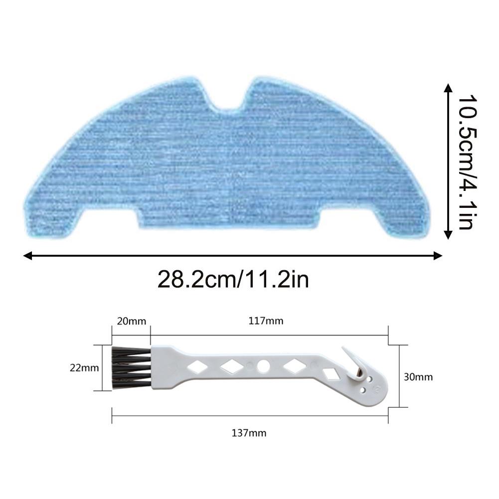 Mop Cloths And Side Brushes Kit For Lefant M330 Pro Vacuum Cleaner, Replacement Accessories With Nylon Bristles And Microfiber