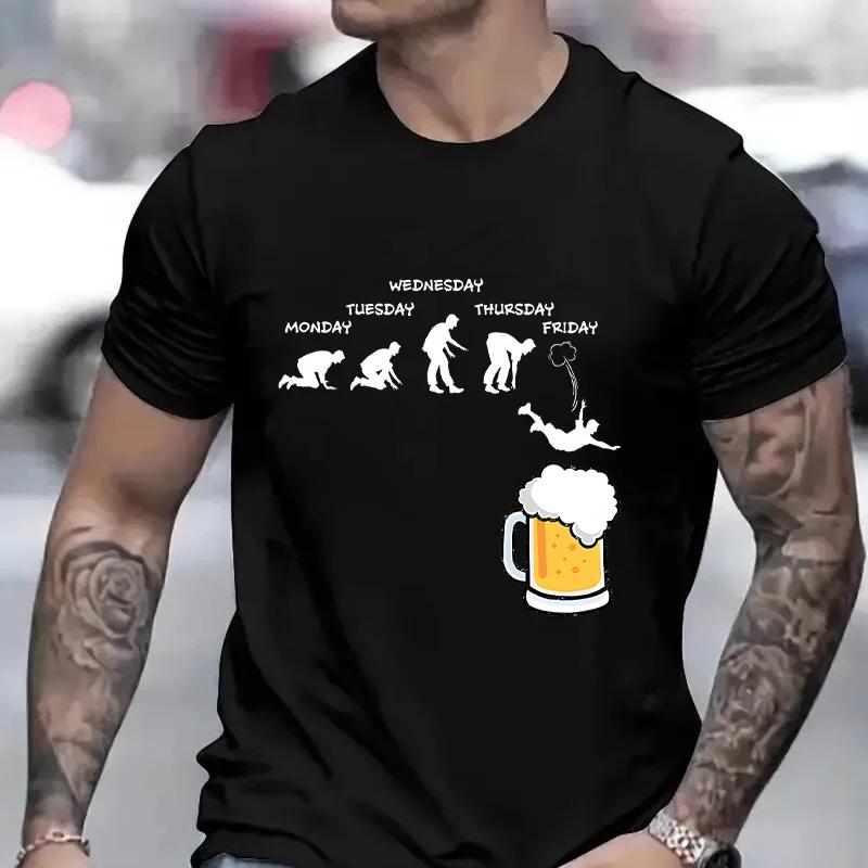 Diving Funny Printing Men Women T Shirts Fashion Casual Top Sleeve Short Sleeve Tshirts Deep Beer Diving Humor Alcohol Tees
