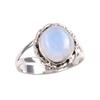 Natürlicher Regenbogen Mondstein Edelstein Handarbeit 925 Massiv Silber Geschenk Ring S.9 c1e33