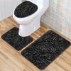Cool Pattern Bathroom Floor Mat Toilet Three-Piece Set