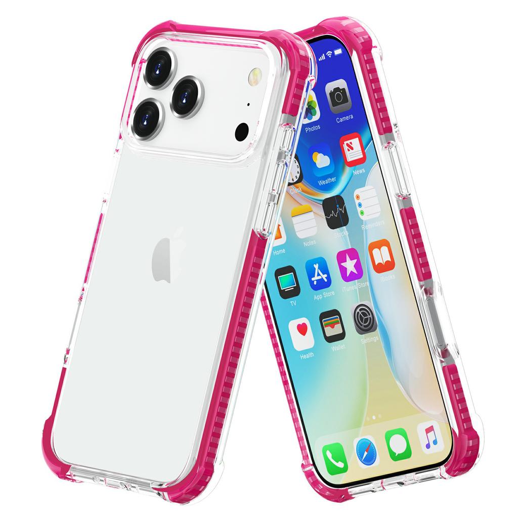 For iPhone 17 Pro Case Four Corners Anti Drop Clear TPU+TPE+PC Phone Cover