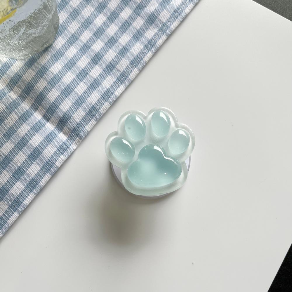 Colorful Glow-in-the-Dark Cat Paw Phone Air Cushion Stand, Magnetic Retractable Lazy Desktop Drama Watching Stand
