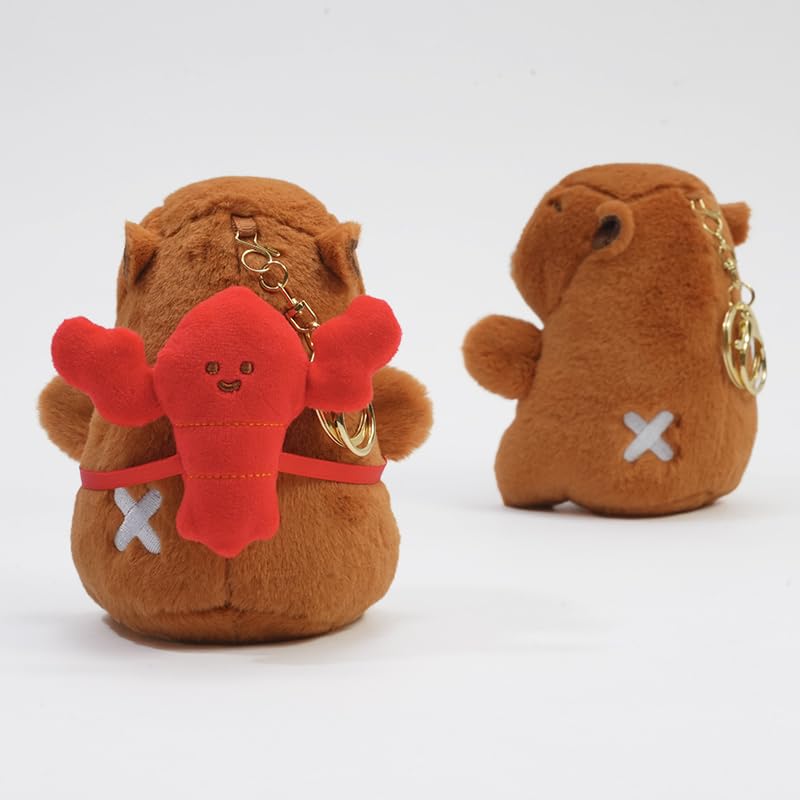 Clearstone Capybara Plush Keychain Chabimaru Lobster with Music 13cm Brown