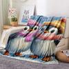 Penguin Print Flannel Blanket, High Quality Comfortable for All Seasons, Home Decor, Warmth and Comfort, Perfect for Christmas Gifts