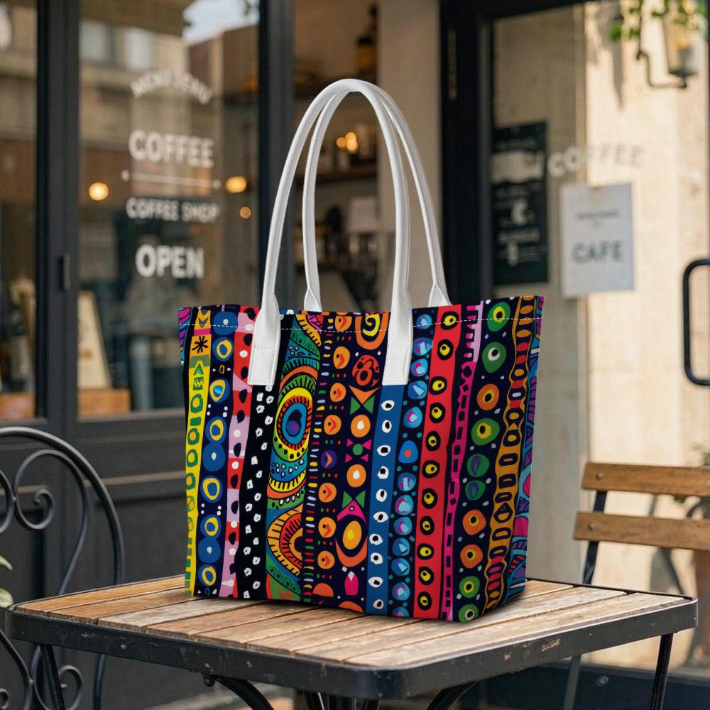 Bohemian Ethnic Style Large Tote Bag for Daily Shopping Travel Commute Use