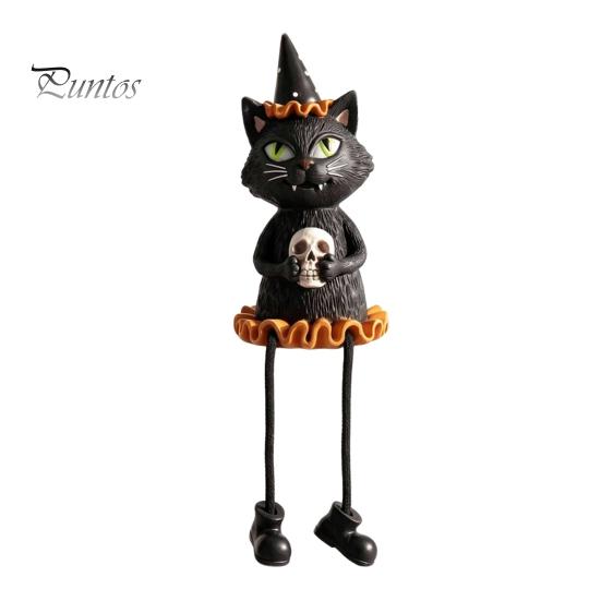 Unique Gifts for Halloween Lovers Figurines, Spooky Ghost Skeleton Pumpkin Black Cat Resin Ornaments, Durable Seasonal Home Accents Tabletop