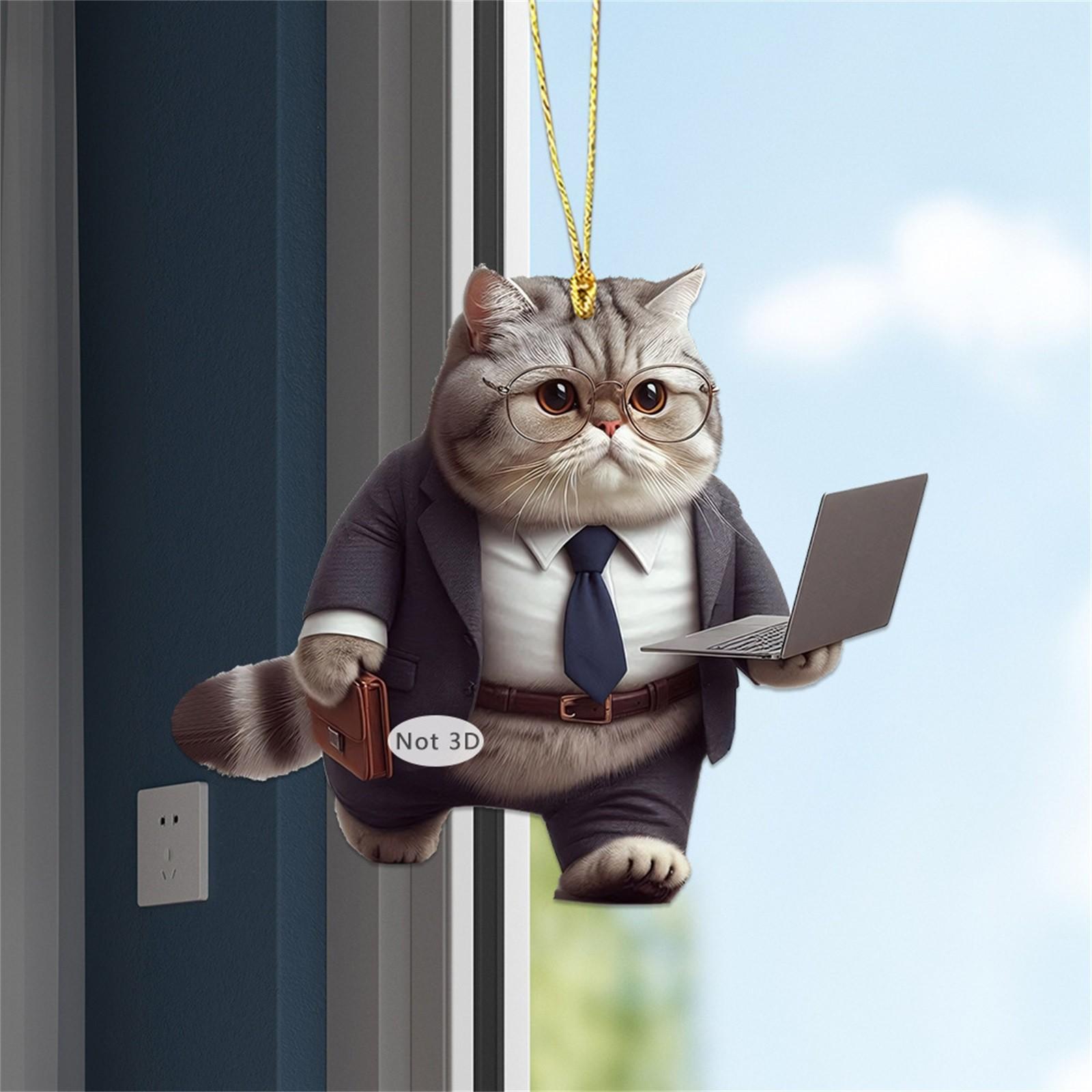 

Мультяшная девочка-кошка, серия 2D, акриловый брелок, подвеска, милый кот, сумка, подвеска для автомобиля One Size