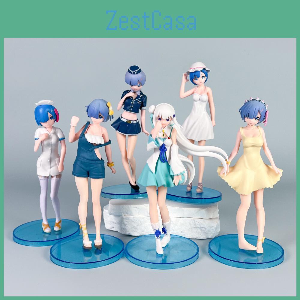 Re Zero Pvc Anime Figurine Pair Of Rem And Emilia For Desk Display And Gift Idea
