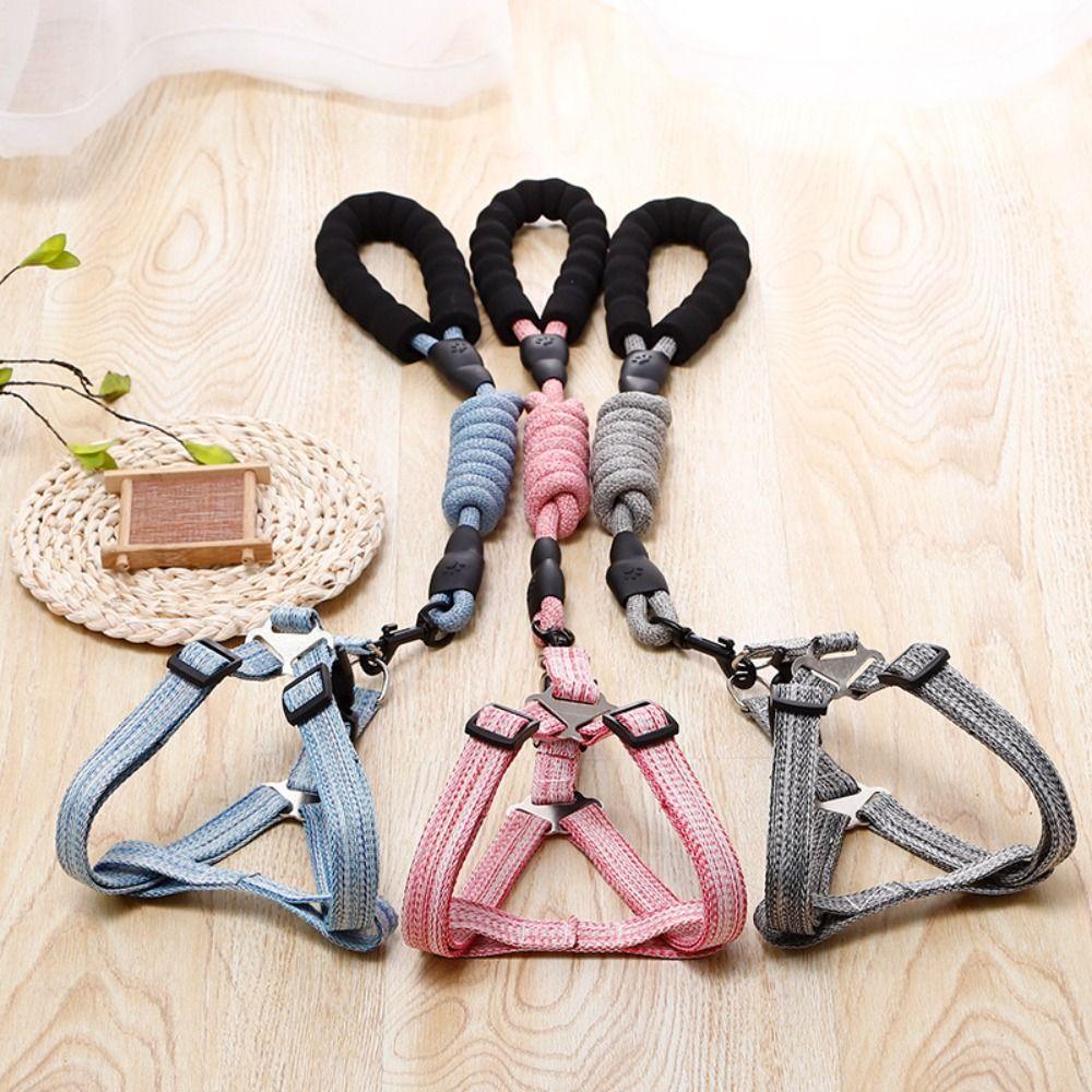 Lightweight Pet Chest Strap Escape Proof Cat Collar Lead Leash Dog Harness and Leash Set Walking