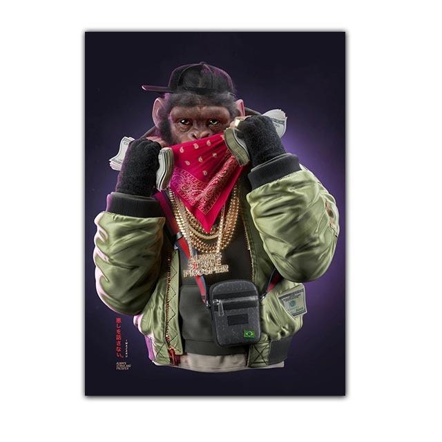 Hip Hop Drei Affen Poster Druck Geld Leinwand Malerei Moderne Wand Kunst Tier Hängende Malerei Hause Dekoration