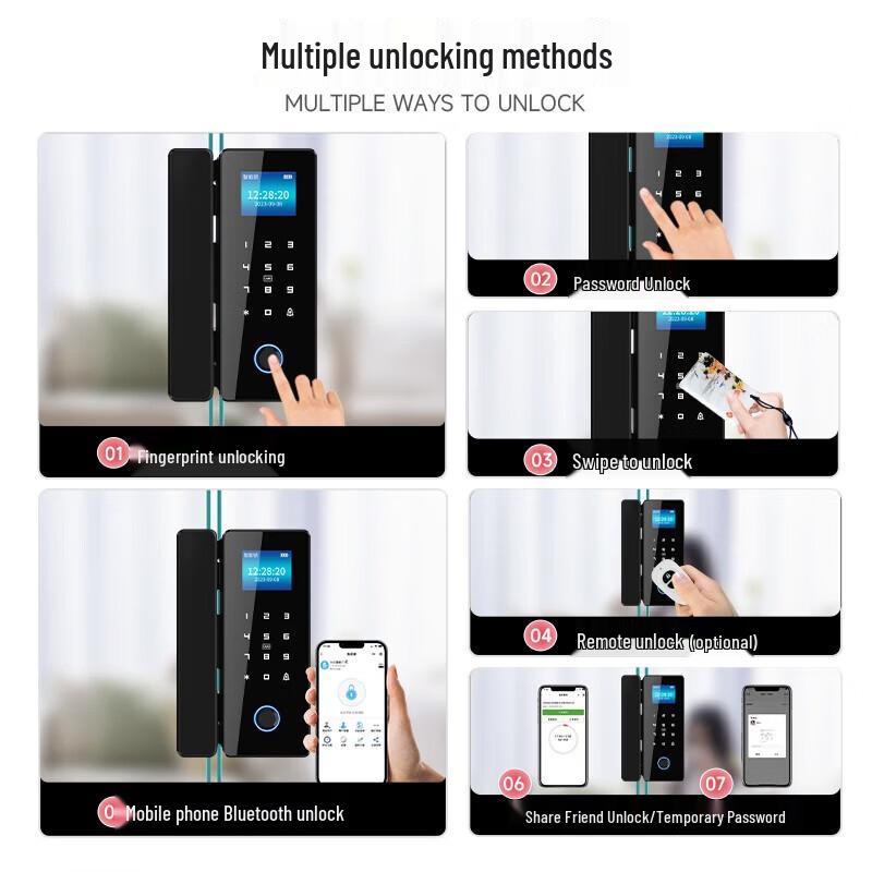 ZUCON F354 Smart Glass Door Lock CN Plug (adapter Included)