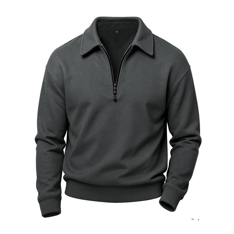 Men S Casual Plus Size Half Zip Long Sleeve Sweatshirt