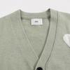 AMI 2025 Klassischer Paar-Cardigan mit gesticktem weißen Herzen Wollpullover