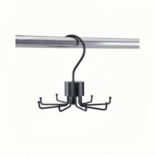 

Dubxon Belt Holder, Hooks, and Tie Storage Rack, 360-Degree Rotation, Large Capacity, Multifunctional, Holds 8 Belts and Ties, Portable Folding Storag