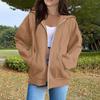 Women's Fashion Casual Long Sleeve Solid Color Hooded Sweatshirt Tops
