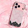 Classic Pink & Black Lace phone case for iphone 17 case for iphone 17 pro max cover Glass for iPhone 17 16 15 14 13 12pm Pro P