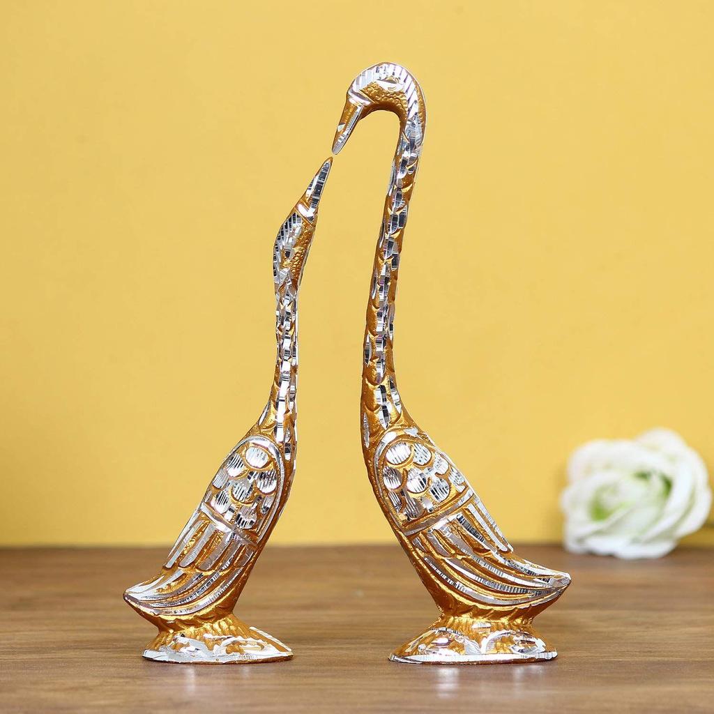 Cute Swan Love Birds with 7 Inch Height Decorative Figurine
