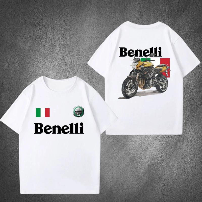 

Fashion Brand Latest Trend Y2K Will Benelli Motorcycle Enthusiast Short Sleeve T-shirt Men s and Women s Cotton Top Clothes S