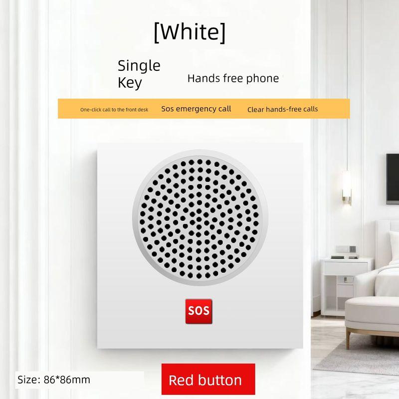 Telefon de perete încastrat pentru hotel, tip 86, cu apelare rapidă printr-o singură atingere, difuzor hands-free de înaltă definiție, apelator de urgență dedicat pentru spitale și școli