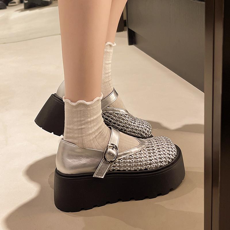 Fashion Fretwork Heels House Slippers Platform Shoes Luxury Slides Slipers Women Soft Designer Summer 2025 Fashion Round Toe Fretwork He