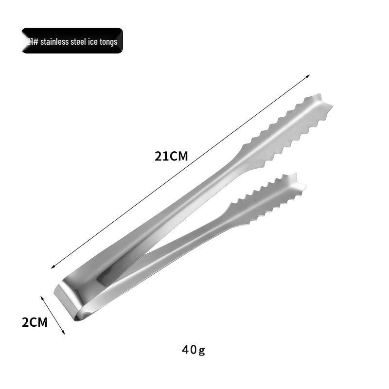 Thickened Stainless Steel Ice and Sugar Cube Tongs for Bar and Kitchen