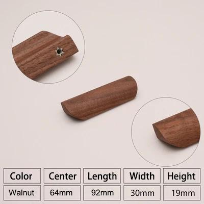 Natural Wood Furniture Handles Kitchen Door Knobs Cabinets Pulls Beech Wooden Handles for Cabinet and Drawers Furniture Hardware