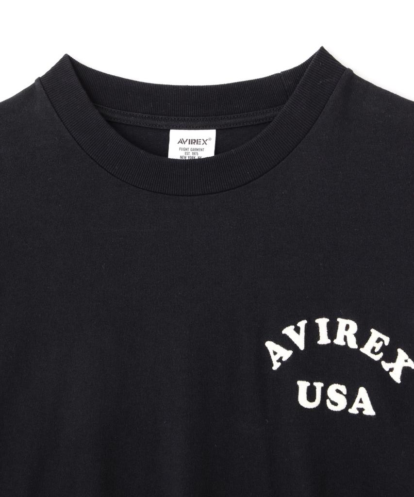 Avirex PEANUTS LONG SLEEVE FLYING ACE Long Sleeve Flying Ace Peanuts 2XL 010 Black T-SHIRT T-Shirt Men's 783-4230035
