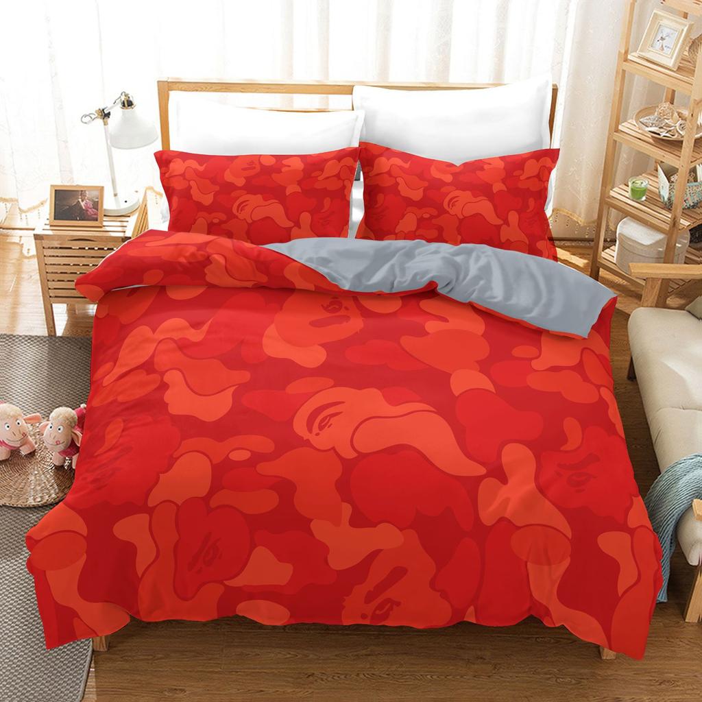 Bedding Home Textiles 3D Digital Printing Three-Piece Military Camouflage Quilt Cover Pillowcase